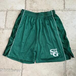 Teamwork Athletic Apparel Shimmer Green Dazzle Hoop Shorts Mens LG Vintage Y2K